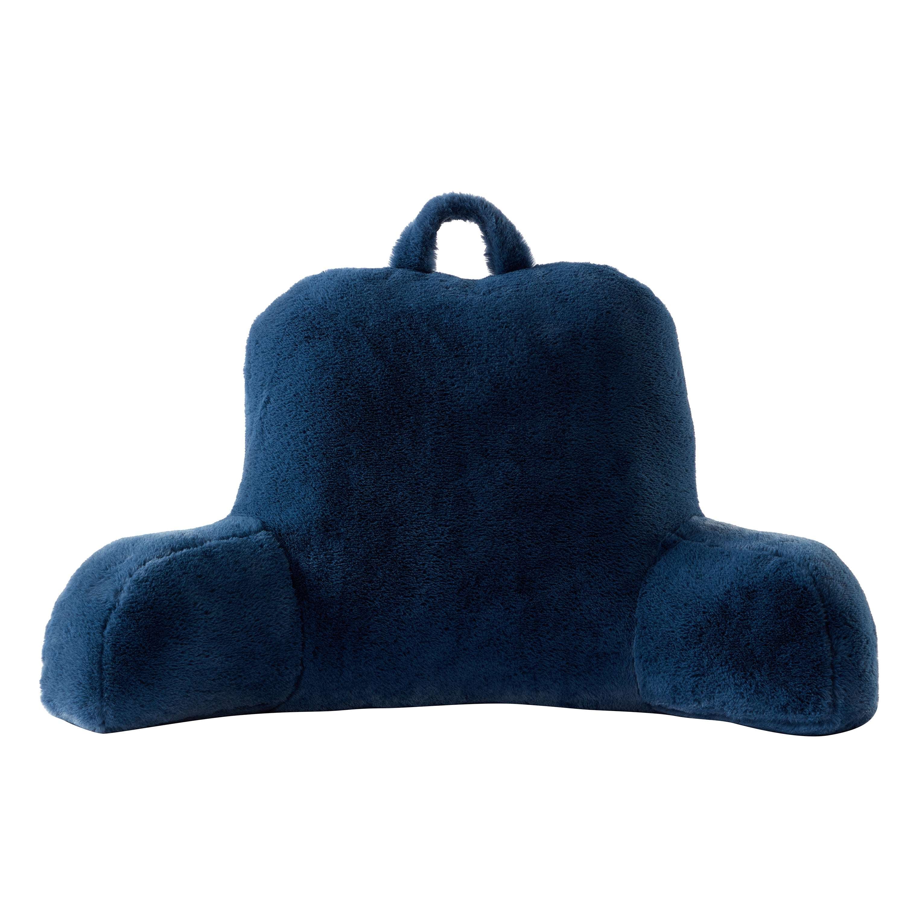 Mainstays Faux Fur Plush Backrest Pillow, Specialty Size, Aqua