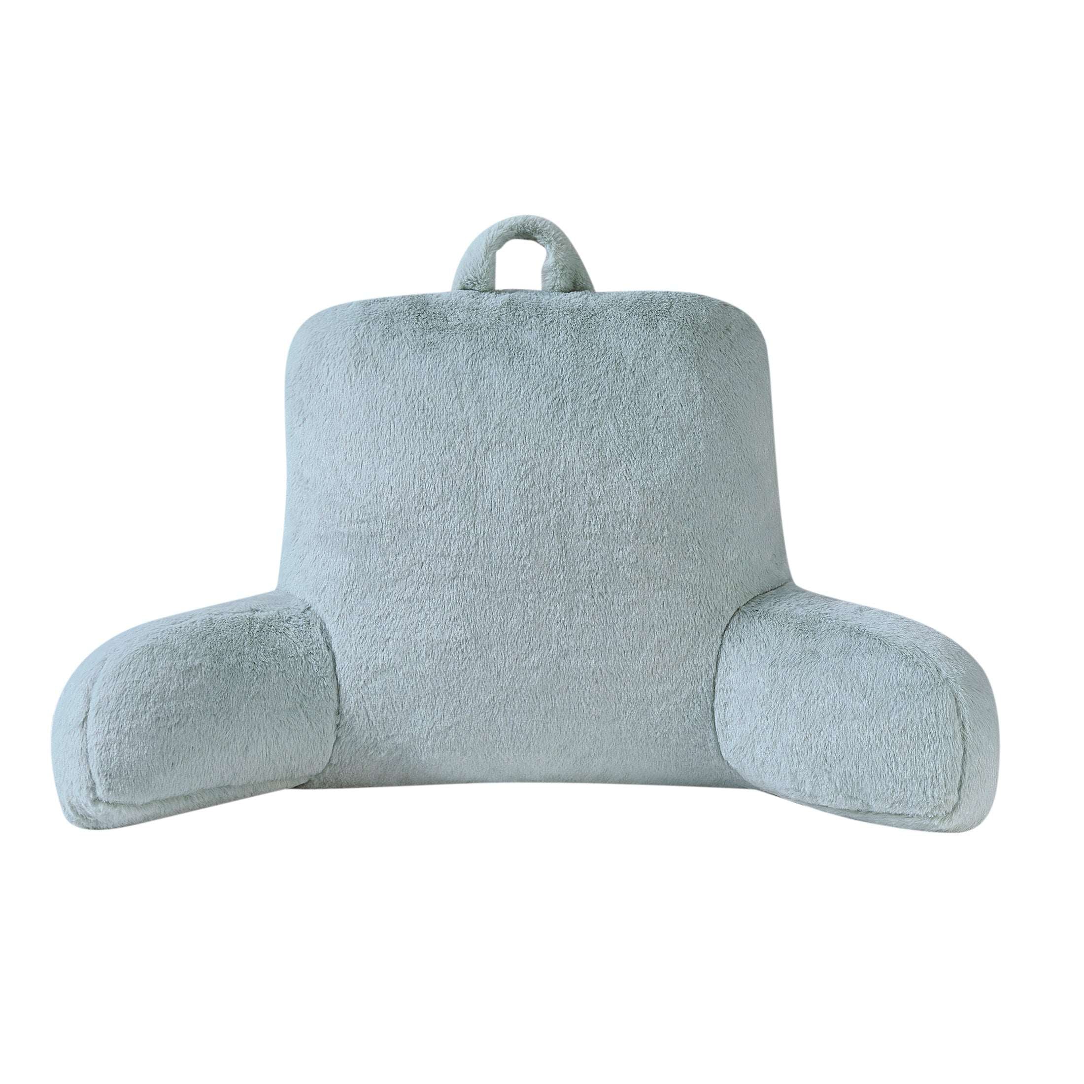 Mainstays Faux Fur Plush Backrest Pillow, Specialty Size, Aqua