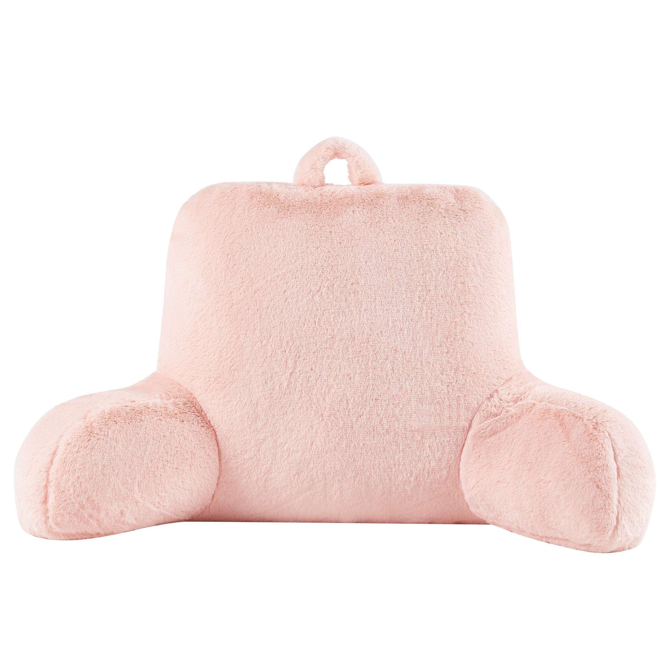 Mainstays Faux Fur Plush Backrest Pillow, Specialty Size, Aqua
