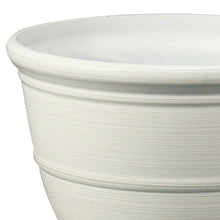 Off-white recycled resin planter close-up showing ridged side texture
