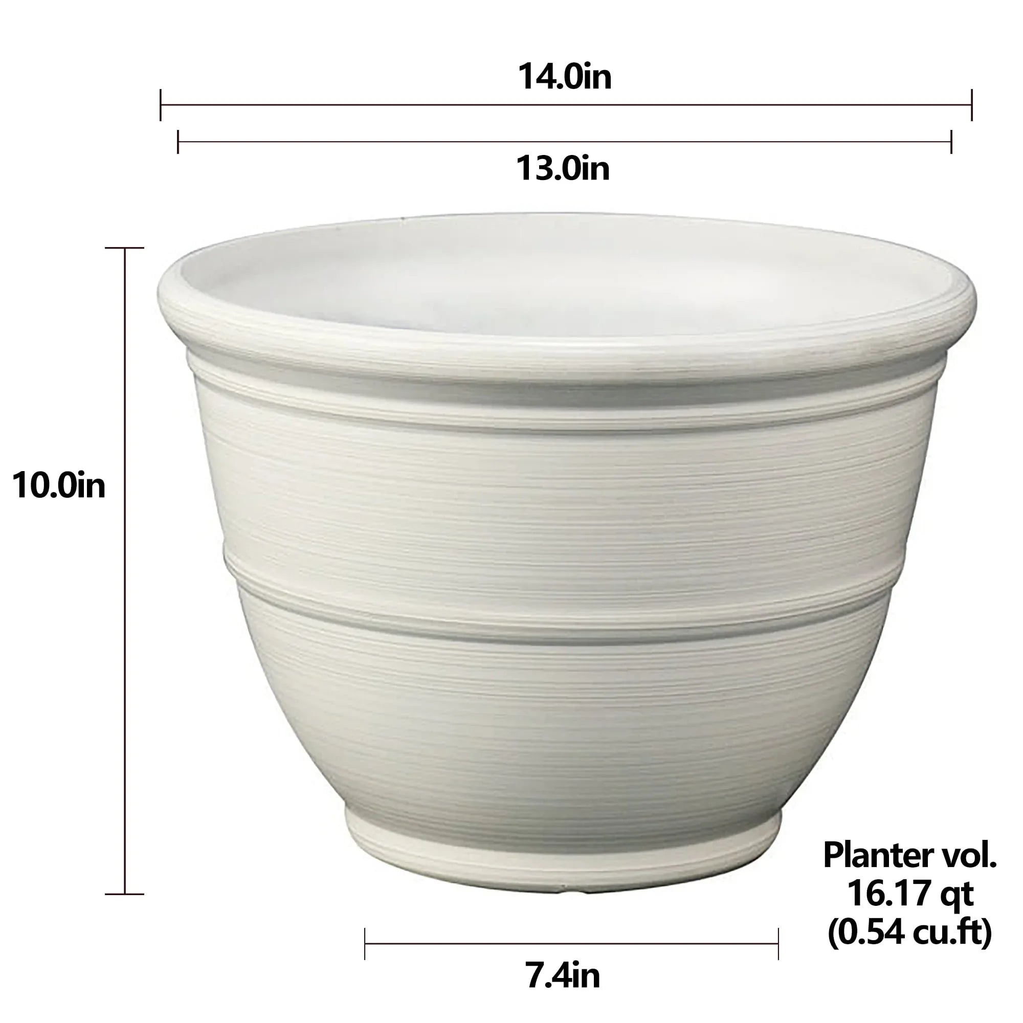 Mainstays 14" D x 10" H Ferenza Recycled Resin Planter
