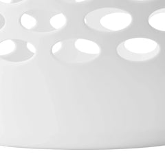 Mainstays Plastic Round Laundry Hamper, White, with Carrying Handles