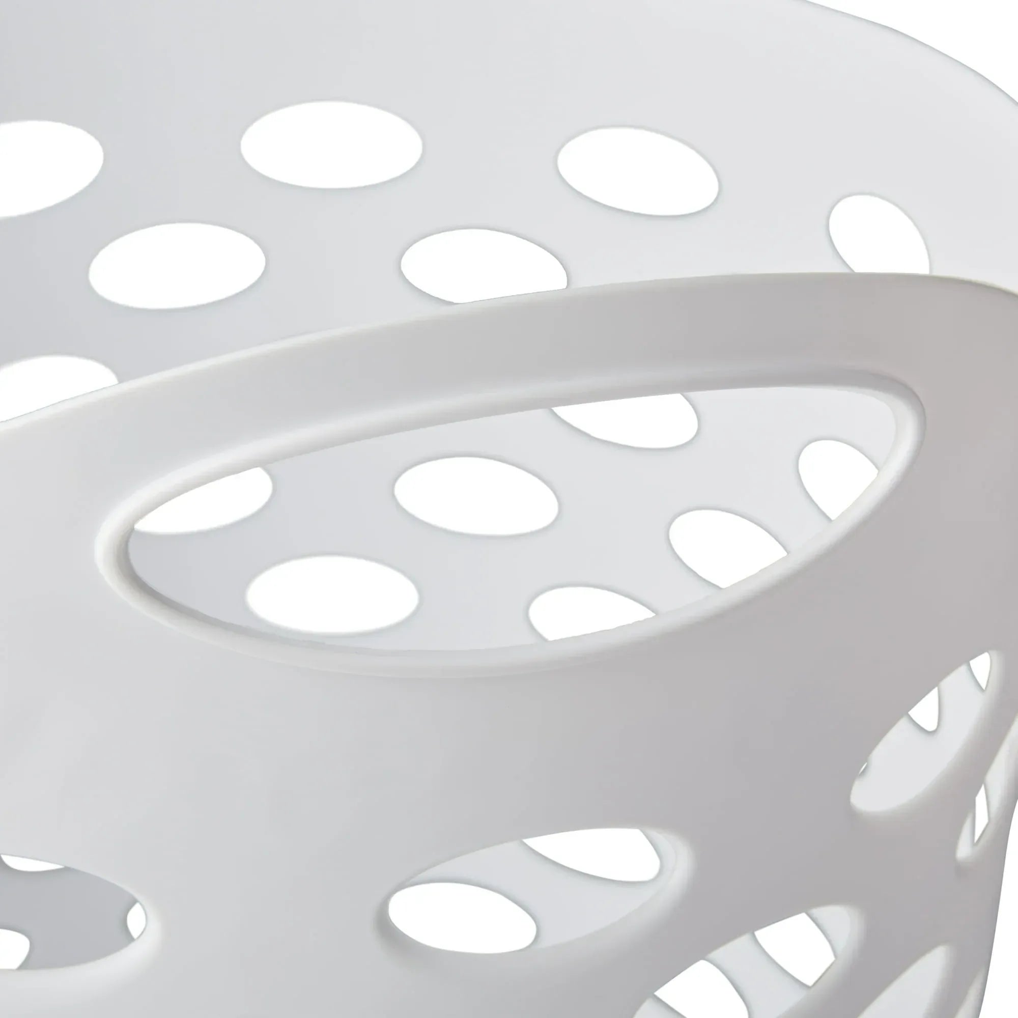 Mainstays Plastic Round Laundry Hamper, White, with Carrying Handles