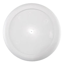 Round white plastic laundry hamper lid with circular base