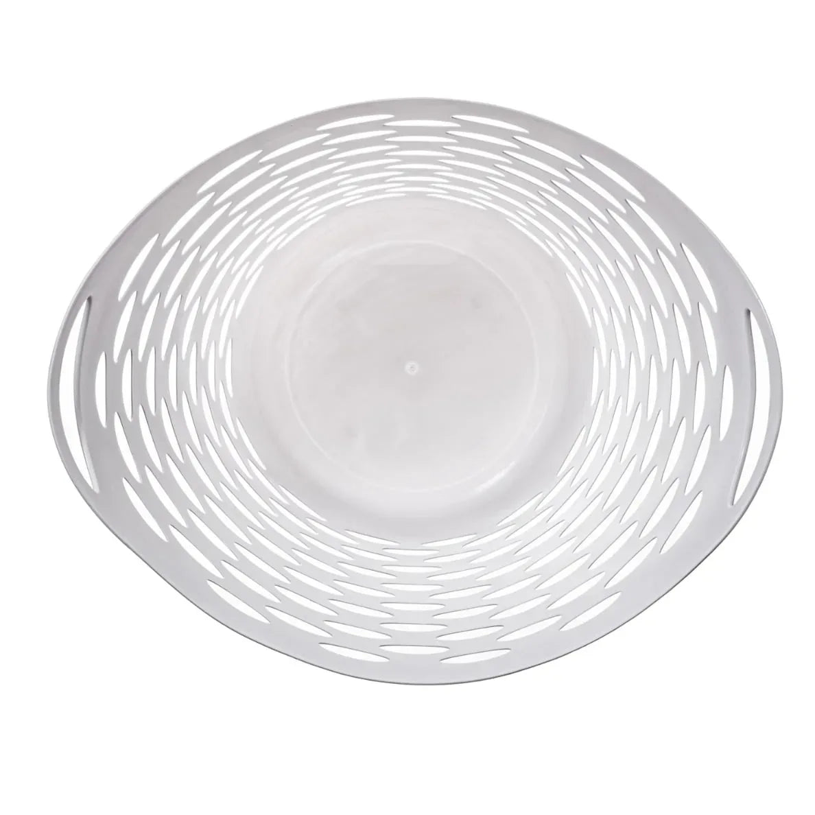 Mainstays Plastic Round Laundry Hamper, White, with Carrying Handles