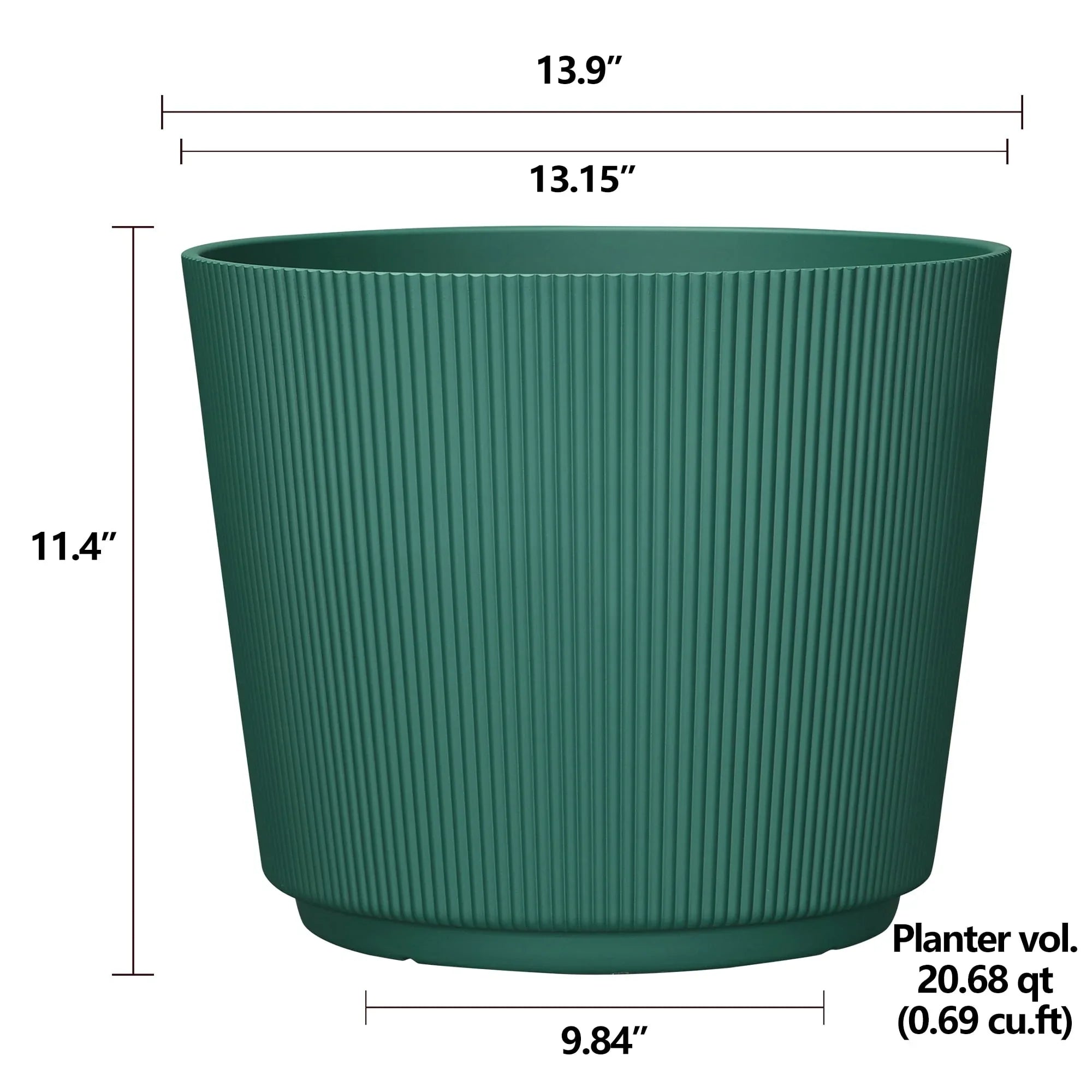 Mainstays Parker Green Recycled Resin Planter