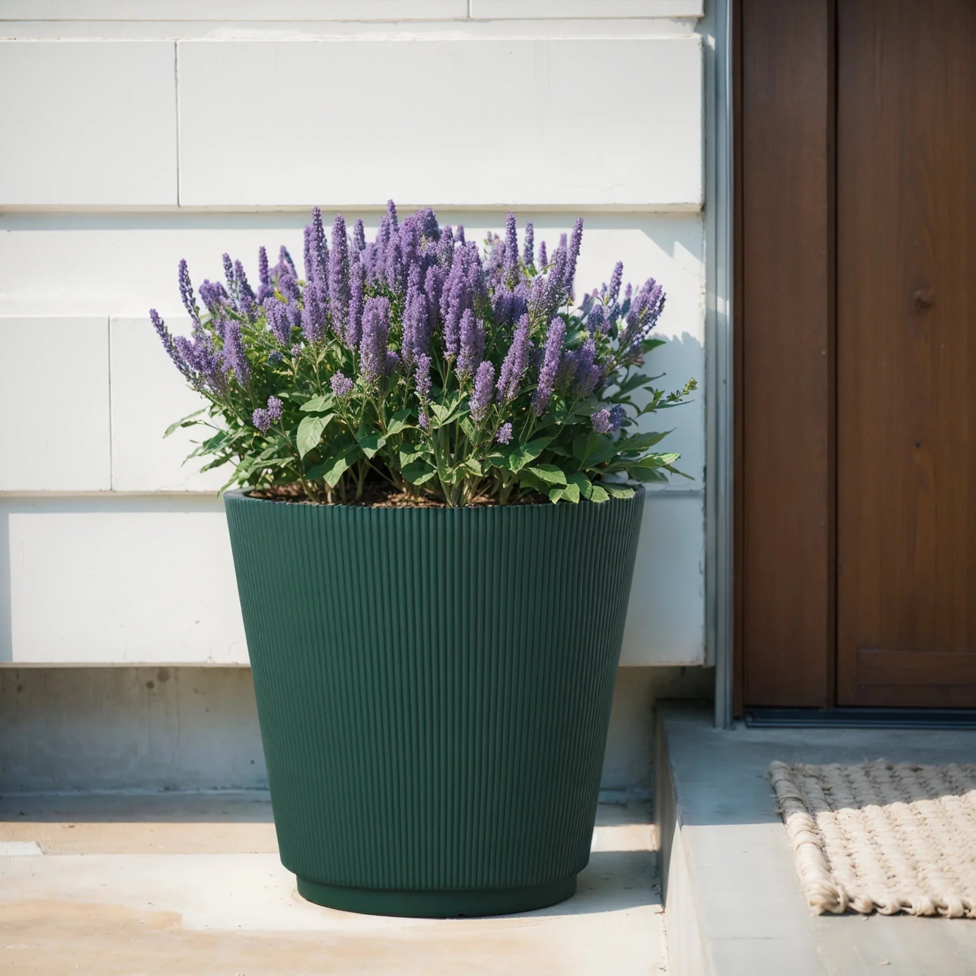 Mainstays Parker Green Recycled Resin Planter