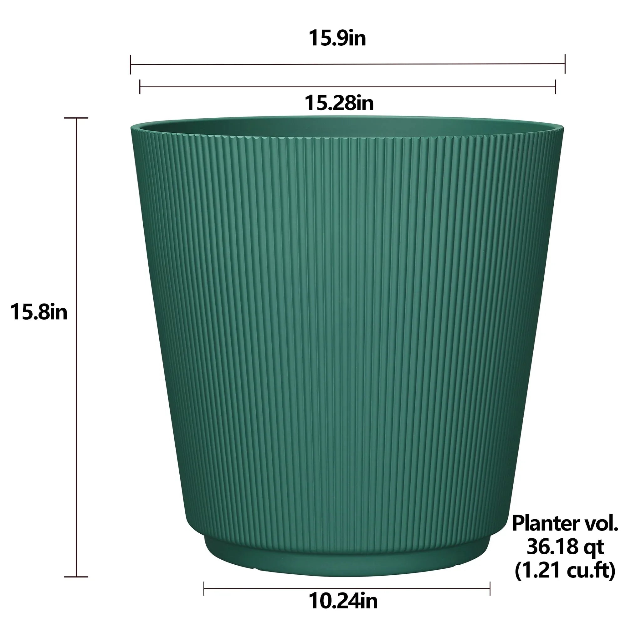 Mainstays Parker Green Recycled Resin Planter