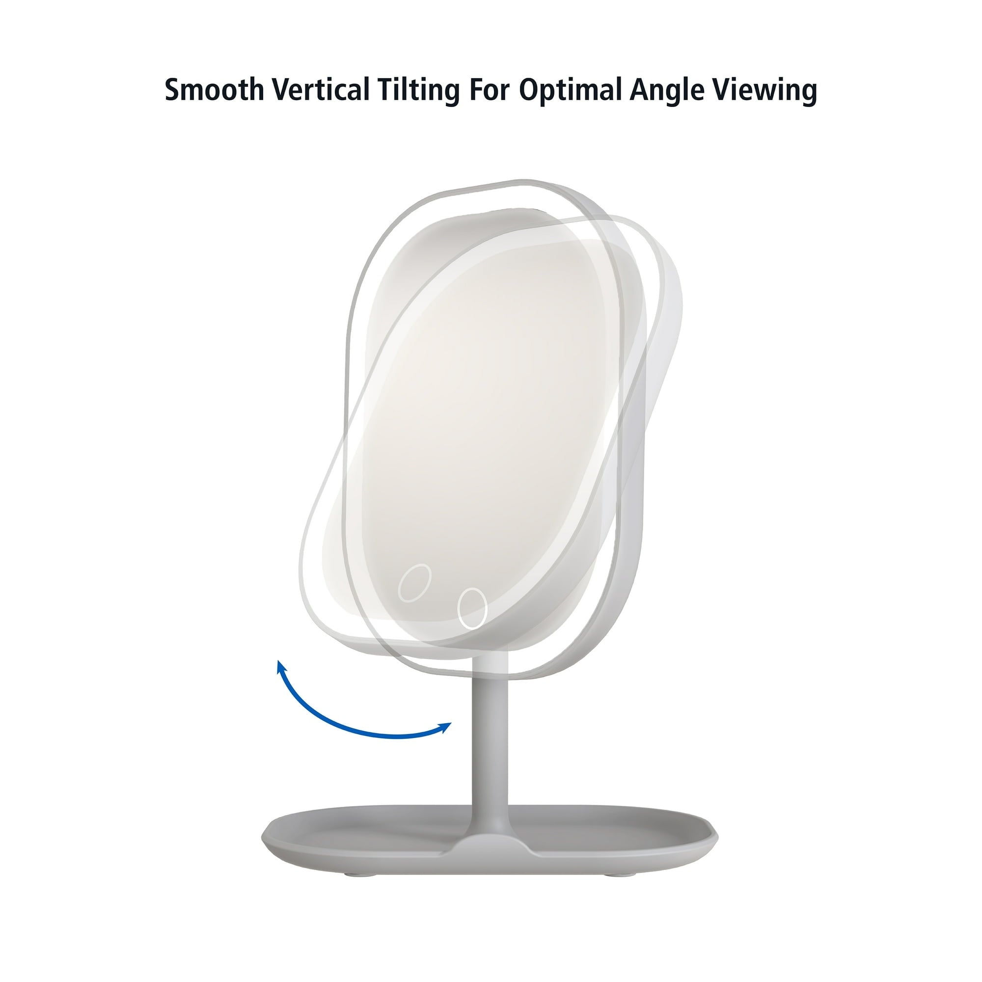 Mainstays LED Makeup Mirror, Rechargeable Vanity Mirror with Lights and Storage Tray Base