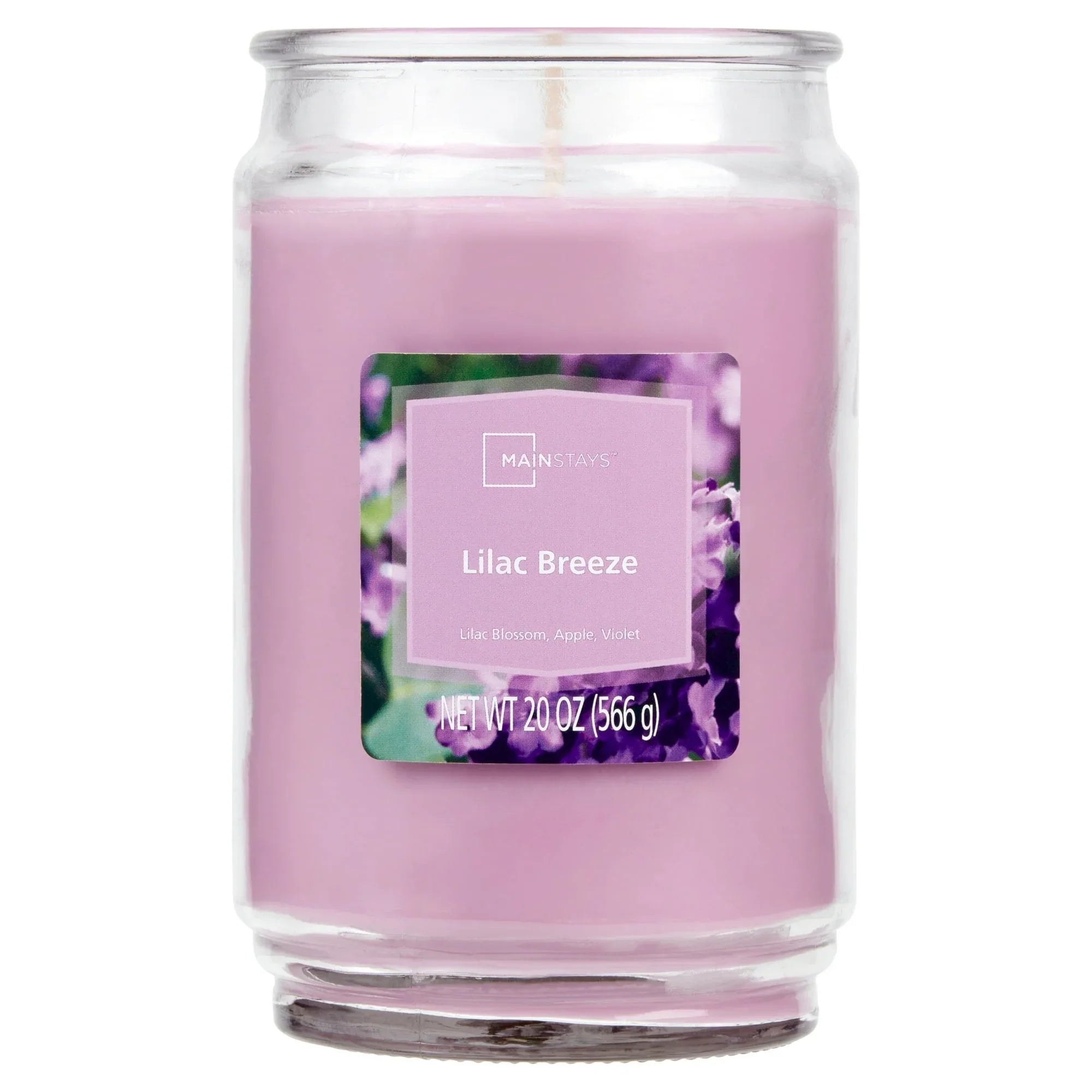 Mainstays Lilac Breeze Scented Single-Wick Large Glass Jar Candle, 20 oz - USA MEGA SHOP