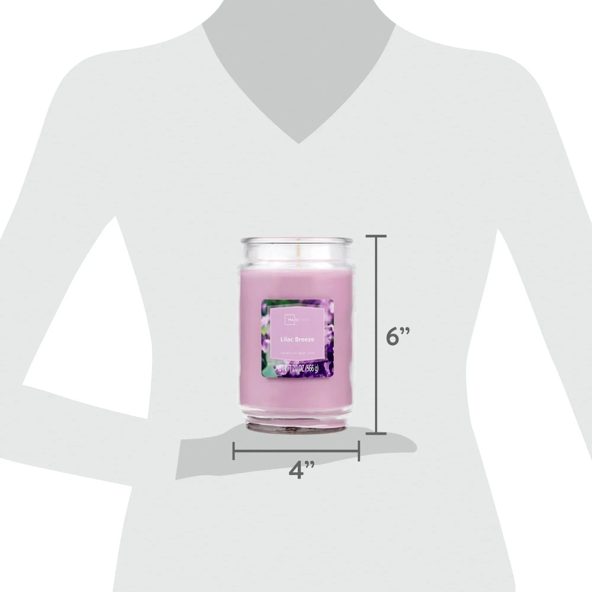 Mainstays Lilac Breeze Scented Single-Wick Large Glass Jar Candle, 20 oz - USA MEGA SHOP