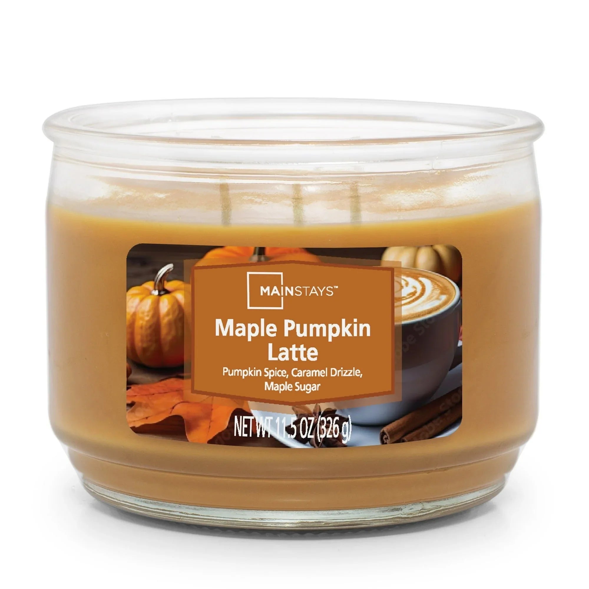 Mainstays 3-Wick Glass Jar Candle, Maple Pumpkin Latte, 11.5 oz - USA MEGA SHOP