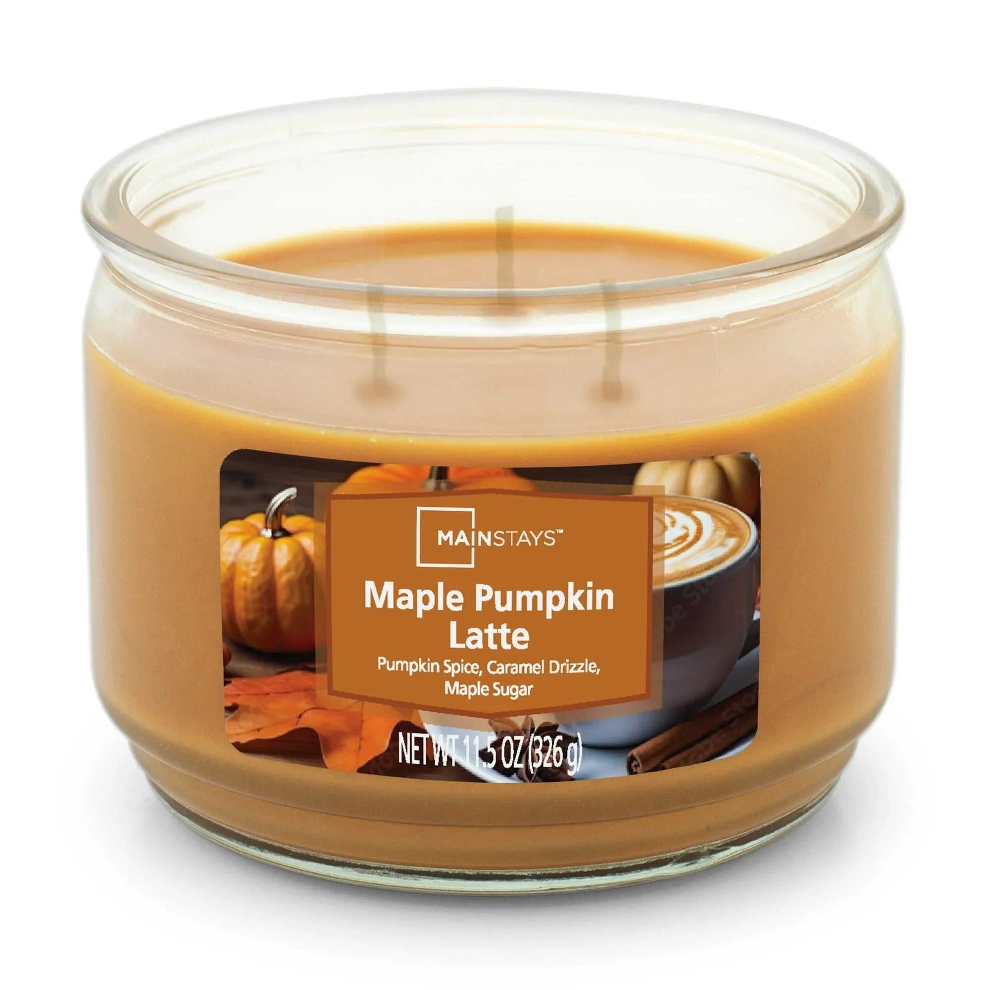 Mainstays 3-Wick Glass Jar Candle, Maple Pumpkin Latte, 11.5 oz - USA MEGA SHOP