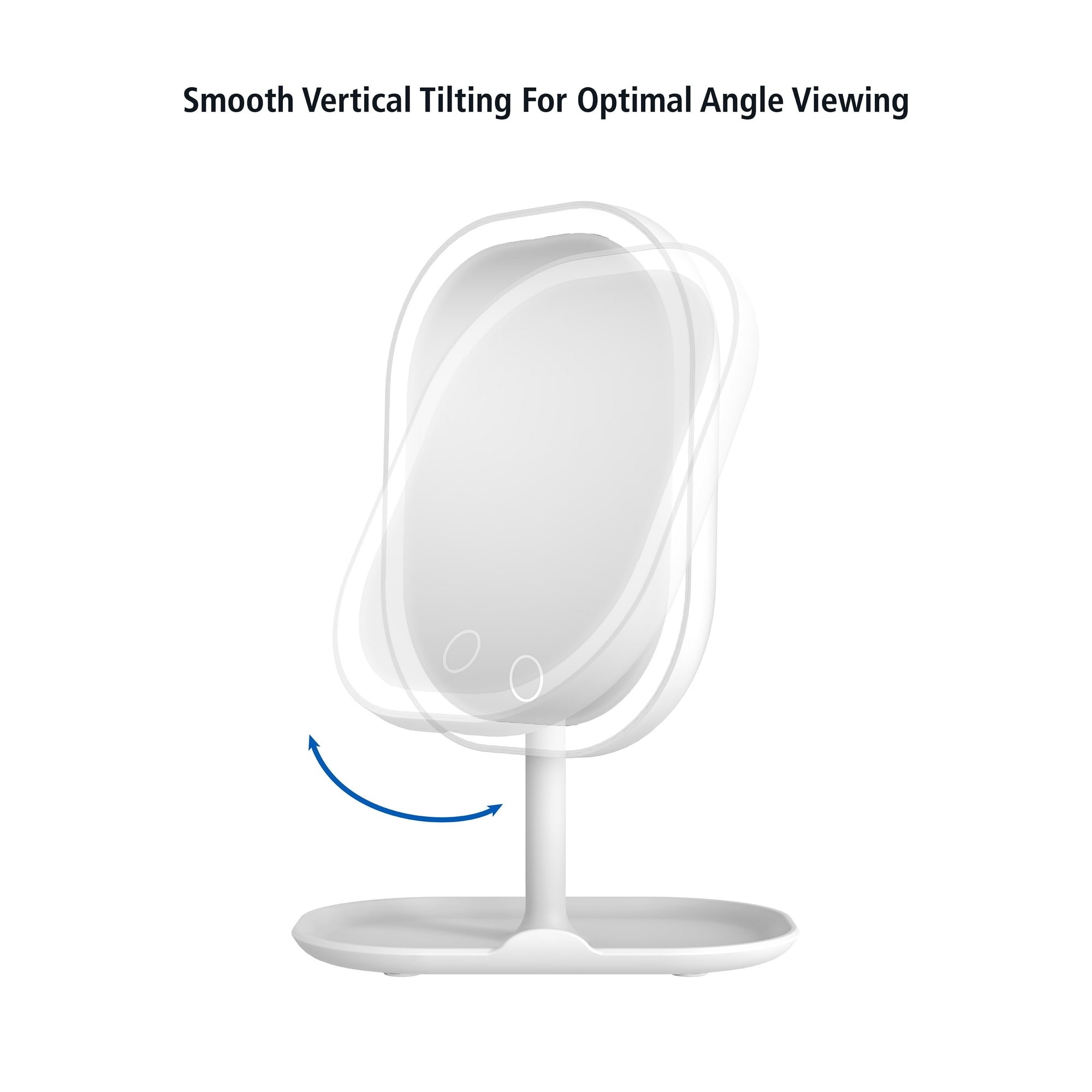 Mainstays LED Makeup Mirror, Rechargeable Vanity Mirror with Lights and Storage Tray Base
