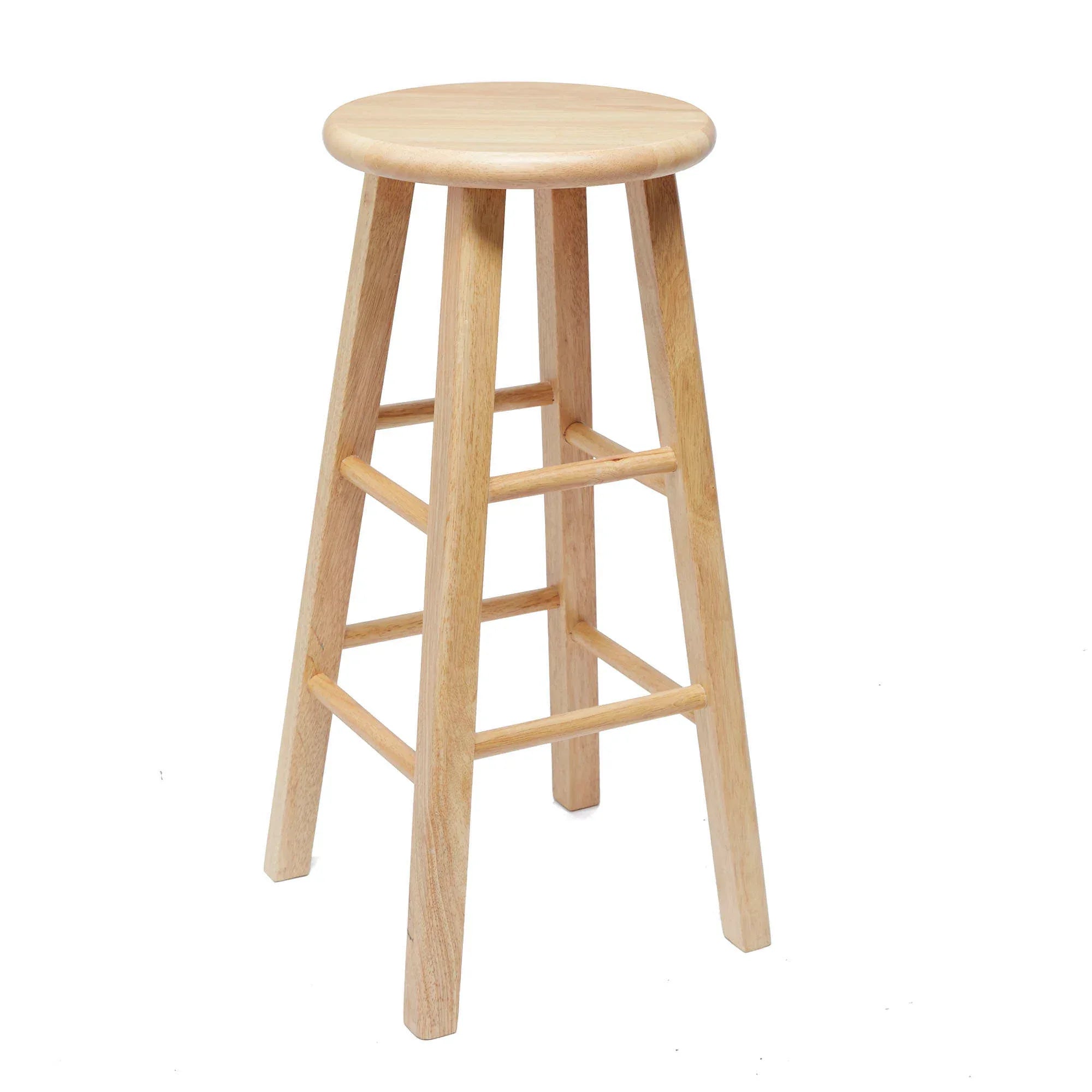 Mainstays Fully Assembled 24" Natural Wood Backless Bar Stool