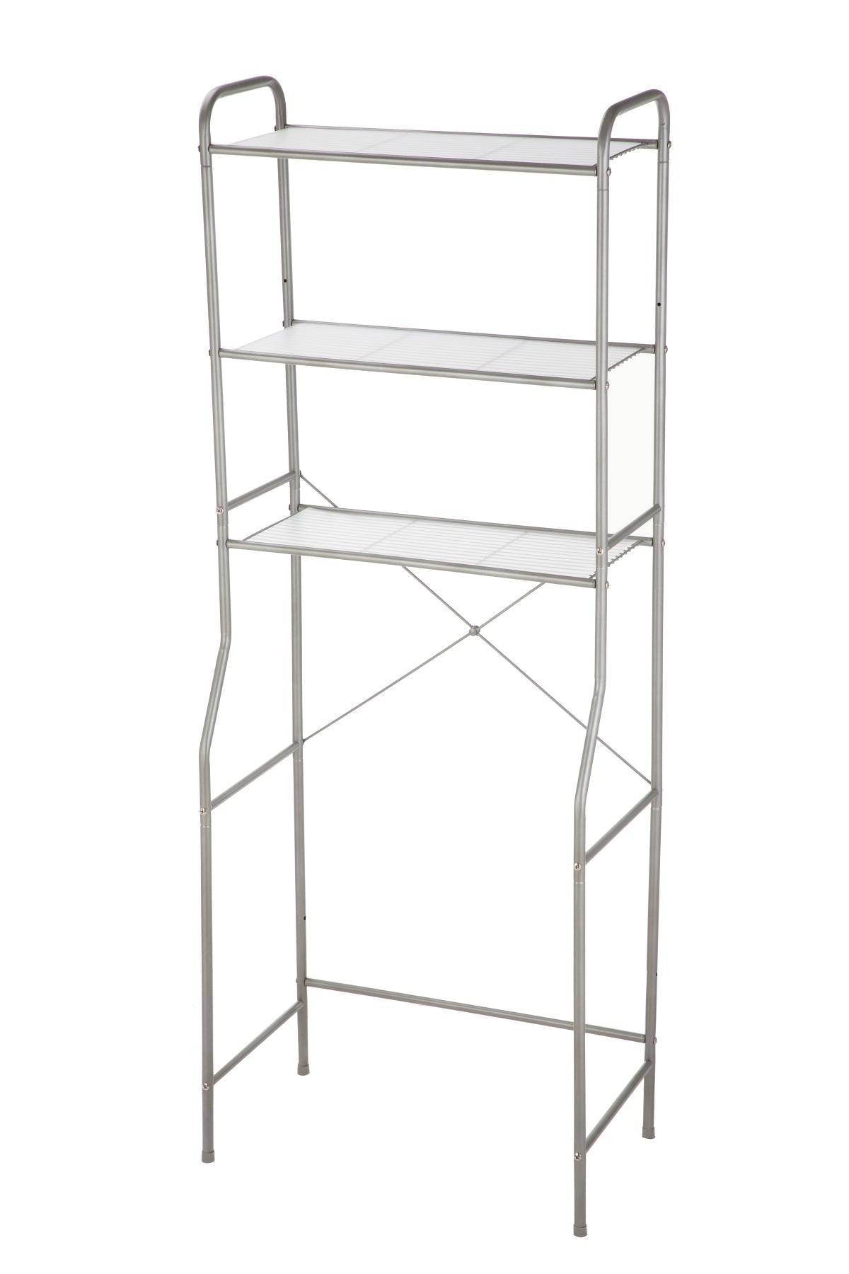 Mainstays Over-the-Toilet Steel Storage Unit with 3 Shelves and Liners, Matte Black