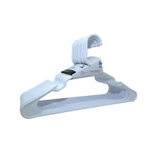 Arctic white plastic clothes hangers, set of 18, contoured neck and shoulders