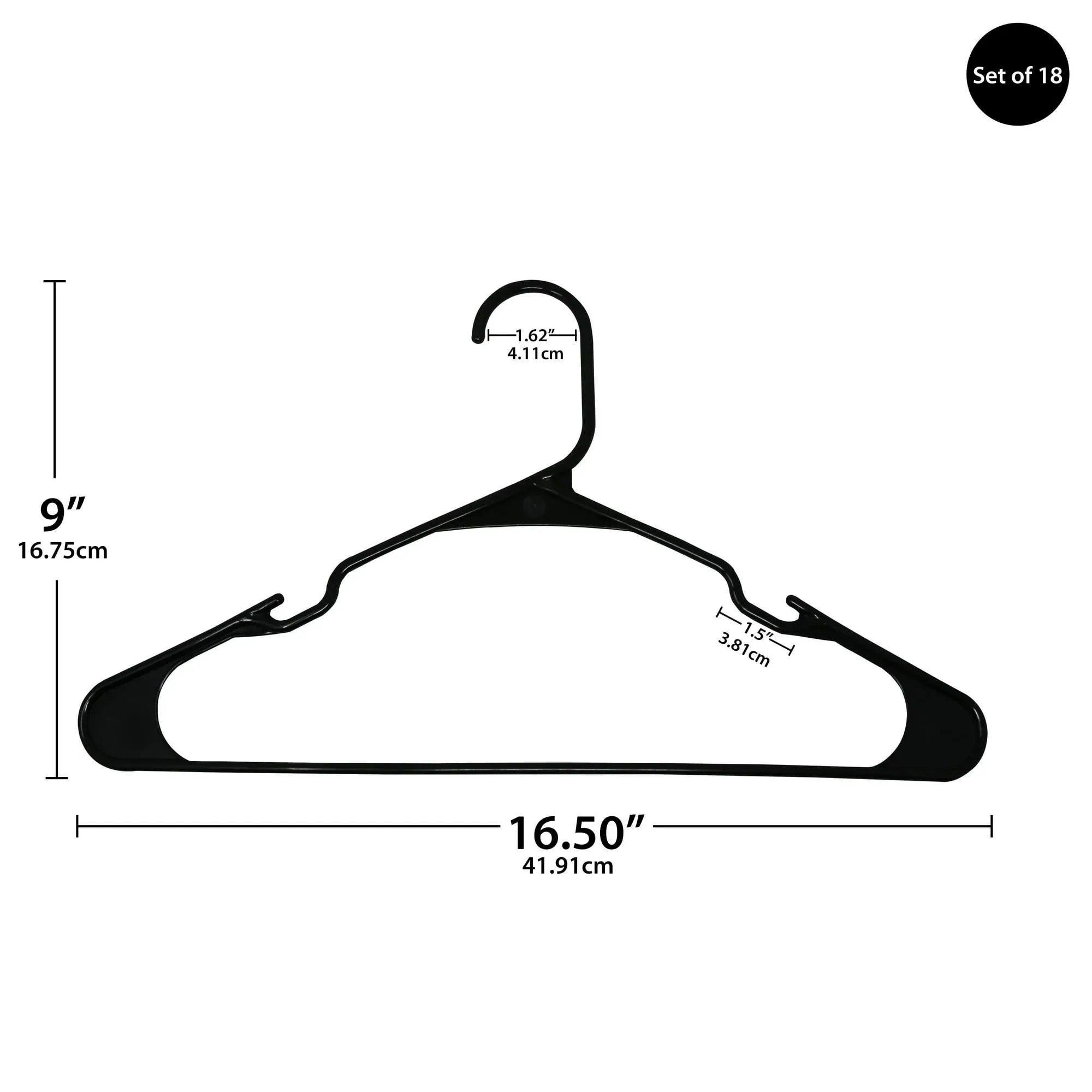 Mainstays Plastic Clothes Hangers, 18-Count, Lightweight & Durable for Everyday Use