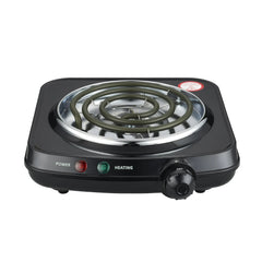 Mainstays Single Coil Electric Burner and Hot Plate, 1100W, Black