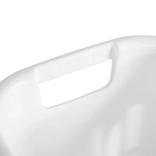 White rectangular open plastic hamper with side carry handle cutout