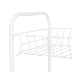 Mainstays Rolling 4-Tier Metal Laundry Basket Cart, White, Adult
