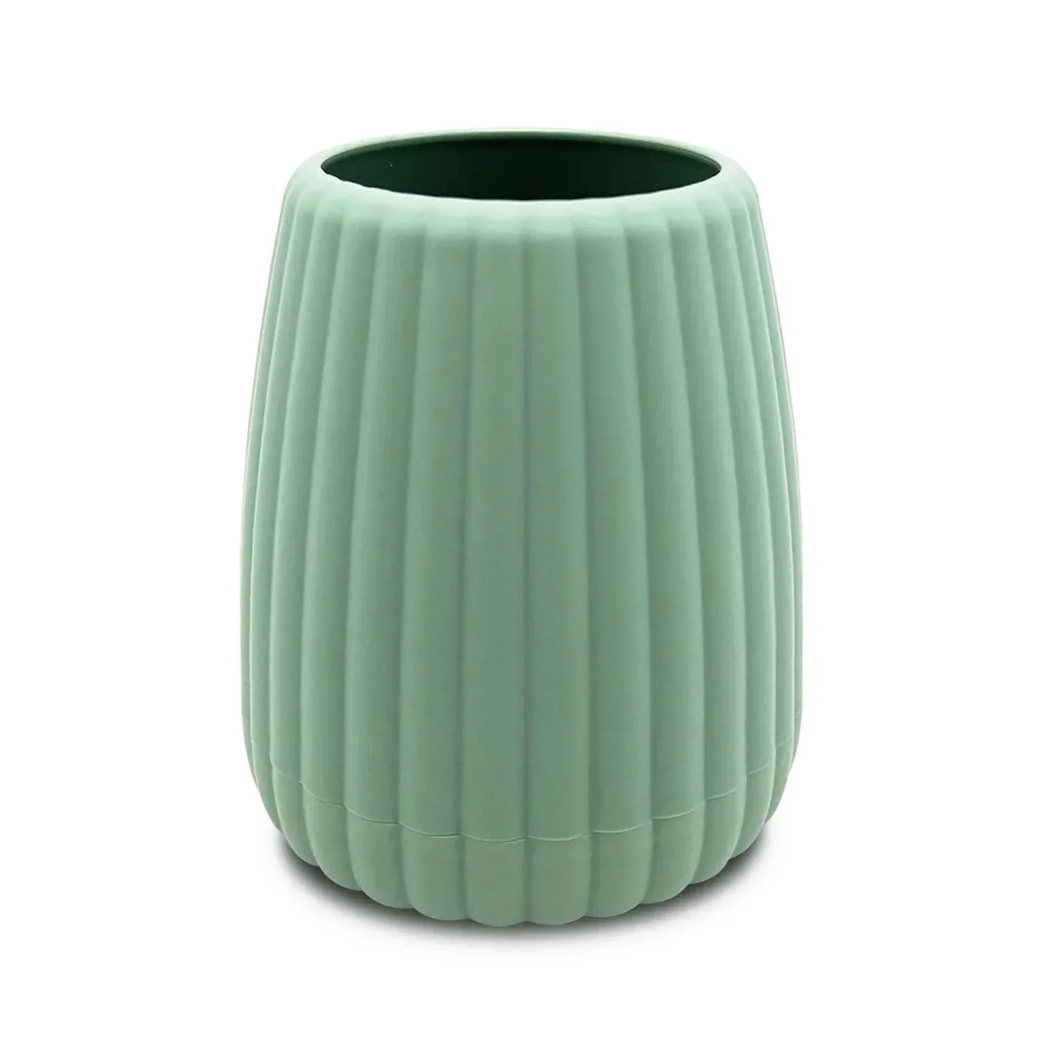 Mainstays Rubberized Plastic Ribbed Toothbrush Holder, Green