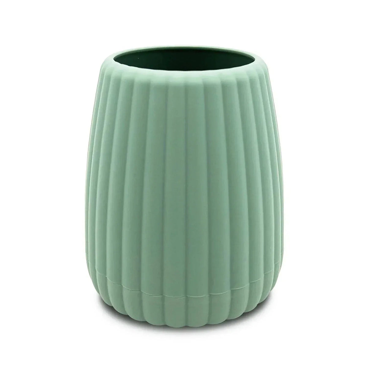 Mainstays Rubberized Plastic Ribbed Toothbrush Holder, Green