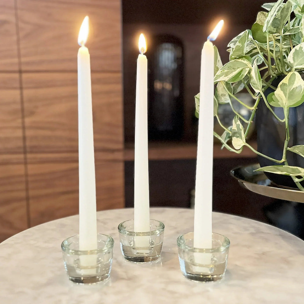 Mainstays Single Wick 10" Taper Candle, Unscented, Ivory, 4 Pack - USA MEGA SHOP