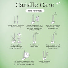 Candle care infographic with safety icons for taper candles