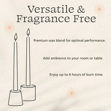 Fragrance-free candle info graphic with flame and spark icons