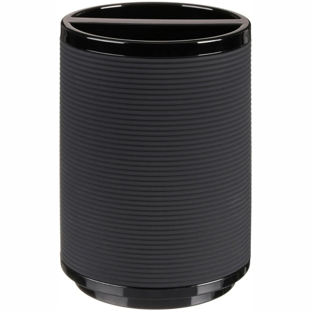Mainstays Soft Touch Black Plastic Toothbrush Holder for Adults and Kids