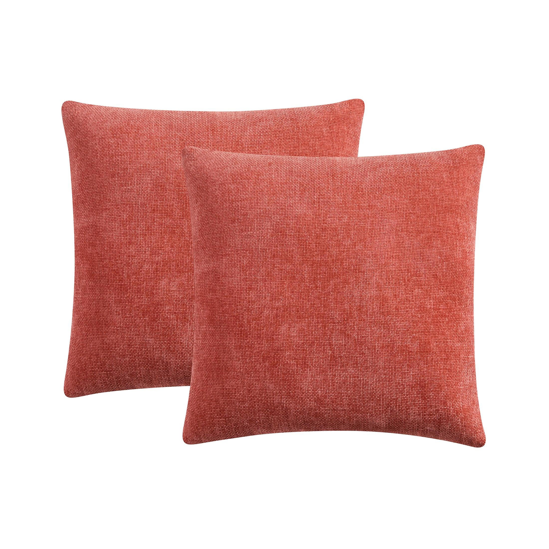 Mainstays 18" x 18" Solid Chenille Beige Polyester Decorative Pillow Set (2 Count)