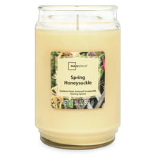 Glass jar candle, 1 wick, pale yellow wax, Spring Honeysuckle label