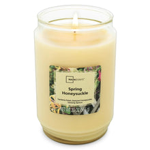 Glass jar candle, 1 wick, pale yellow wax, Spring Honeysuckle front label