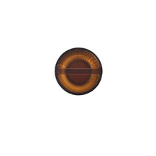 Brown plastic toothbrush holder cup with ridged walls and circular open top