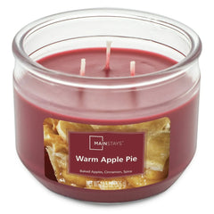 Mainstays Warm Apple Pie Scented 3-Wick Glass Jar Candle, 11.5 oz