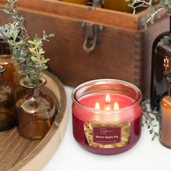 Mainstays Warm Apple Pie Scented 3-Wick Glass Jar Candle, 11.5 oz