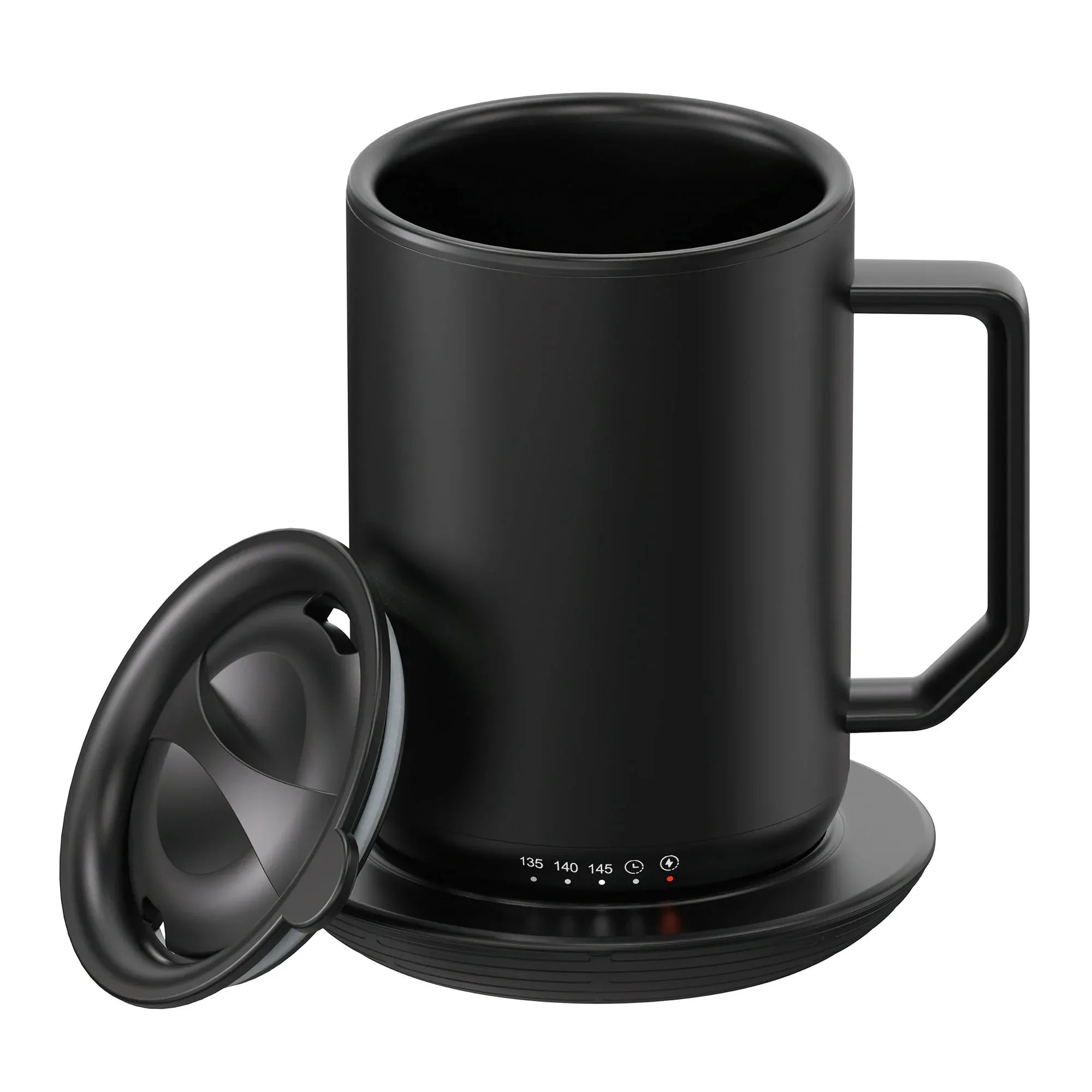 Mainstays Warming Coffee Mug, 12 oz Stainless Steel Coffee Mug with Mug Warmer Coaster and Lid