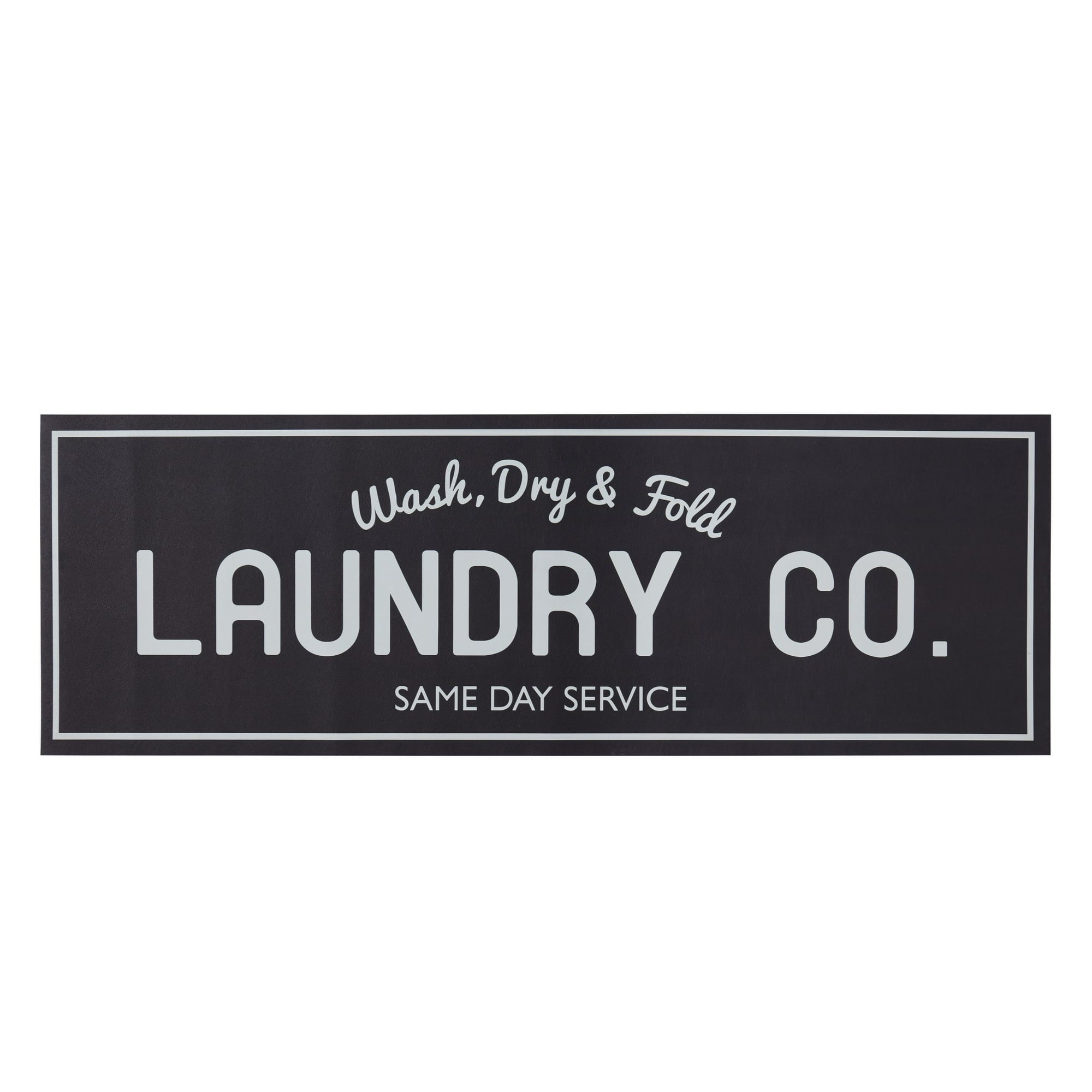 Mainstays 20" x 59" Laundry Indoor Runner Rug, Black