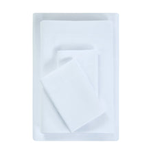 Light blue microfiber bed sheet set, flat sheet and fitted sheet folded