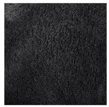 Black plush fabric upholstery close-up with textured surface