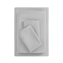 Light silver gray sheet set bundle with fitted sheet and flat sheet