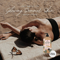Malibu Hemp Golden Glow Body Moisturizer for Dry Skin