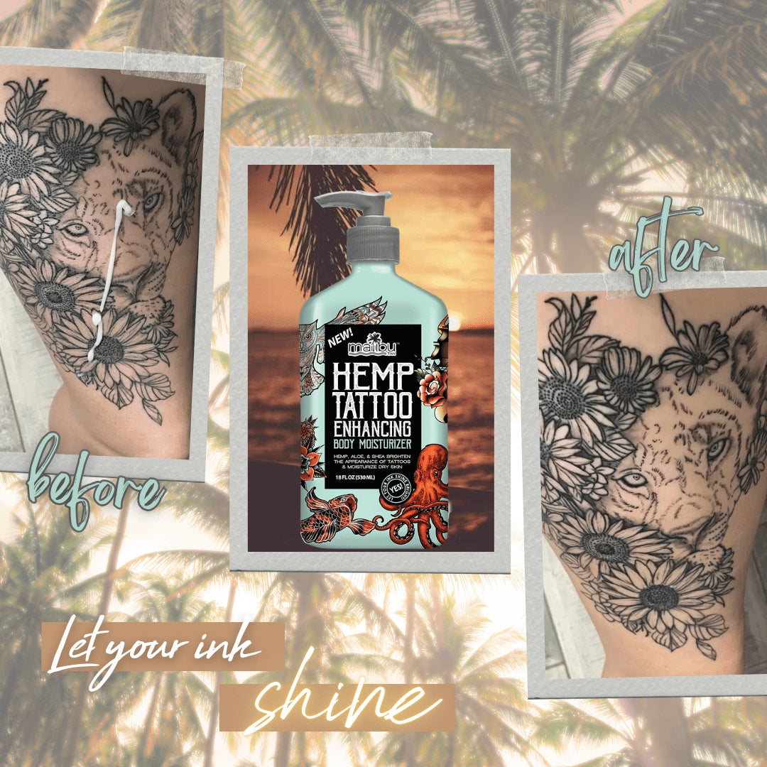 Malibu Hemp Tan Tattoo Enhancing Body Moisturizing Lotion, 18 fl. oz.