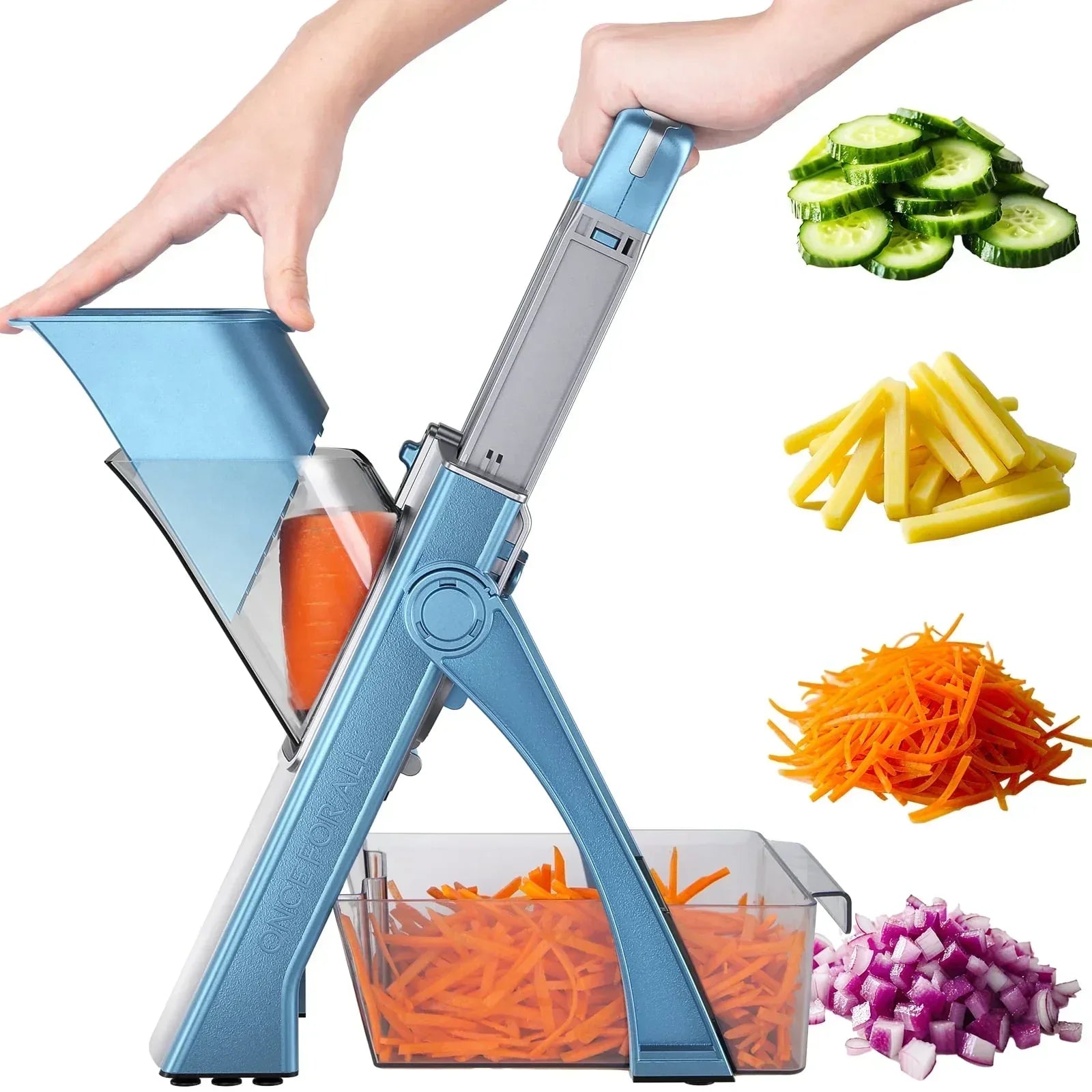 Mandoline Slicer for Vegetables Fruits, Adjustable Thickness Stainless Steel Food Cutter & Chopper, Safe and Quick Meal Preparation - USA MEGA SHOP
