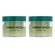 Cheek patch jar set with two small green tins, each labeled CHEEK PATCH