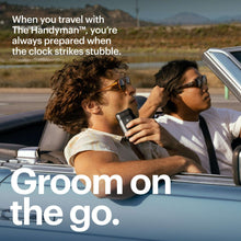 Black foil face shavers used on the go during travel