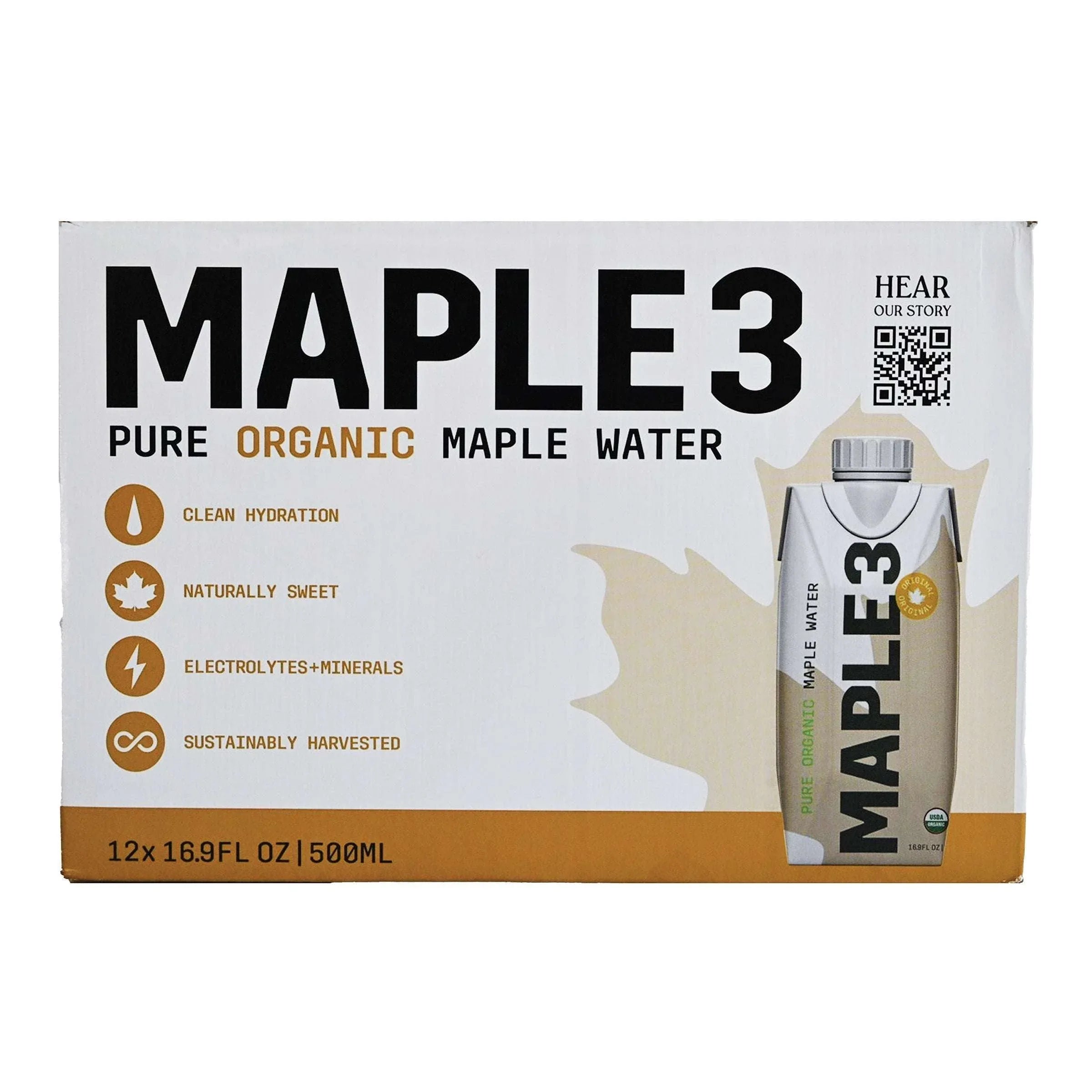 Maple 3 Pure Organic Maple Water, 16.9 fl oz, 12-count - USA MEGA SHOP