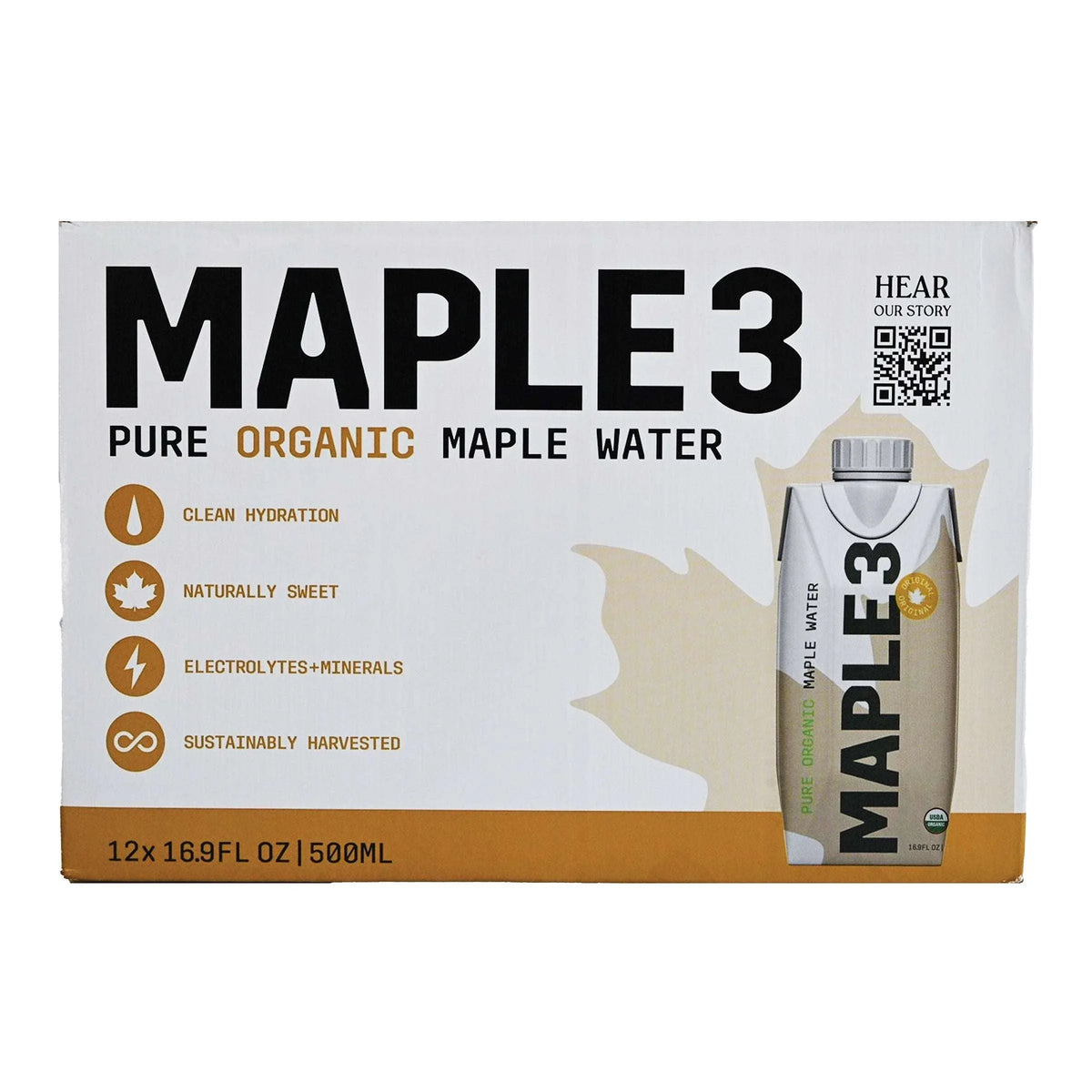 Maple 3 Pure Organic Maple Water, 16.9 fl oz, 12-count - USA MEGA SHOP