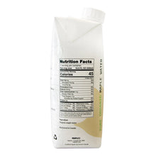 Organic maple water carton back with Nutrition Facts panel and barcode